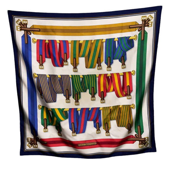 Hermès HERMES Metz 'Les Sangles' Silk Square Scarf - Picture 15 of 16